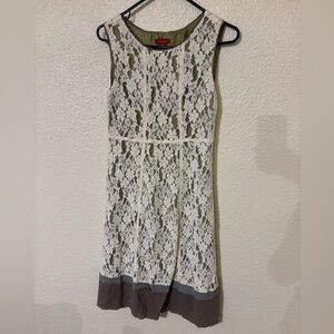 Sundance Ivory Lace Dress with Olive Lining